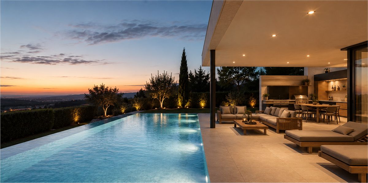 Piscinas y exteriores