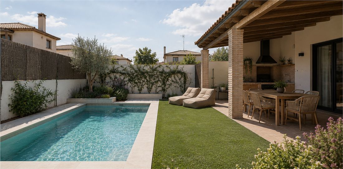Piscina con porche · Madrid