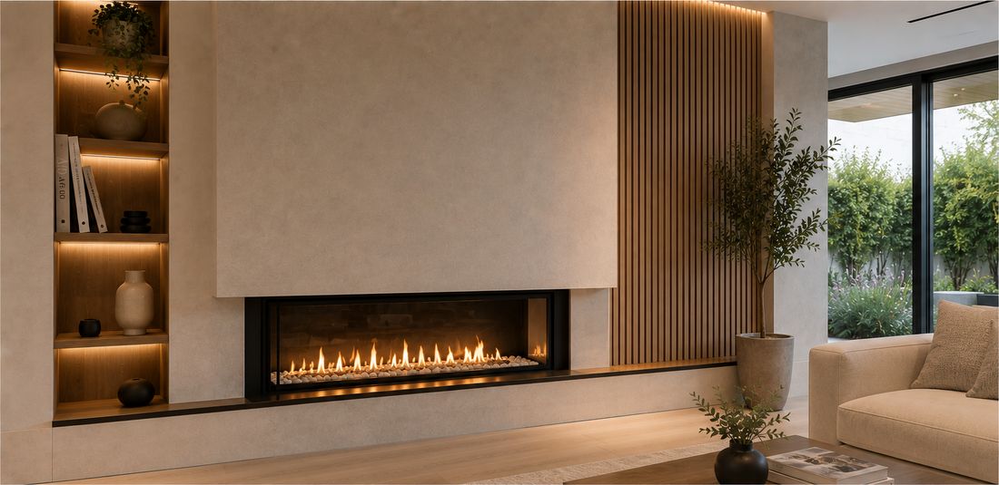 Chimenea de diseño en Proyecto residencial